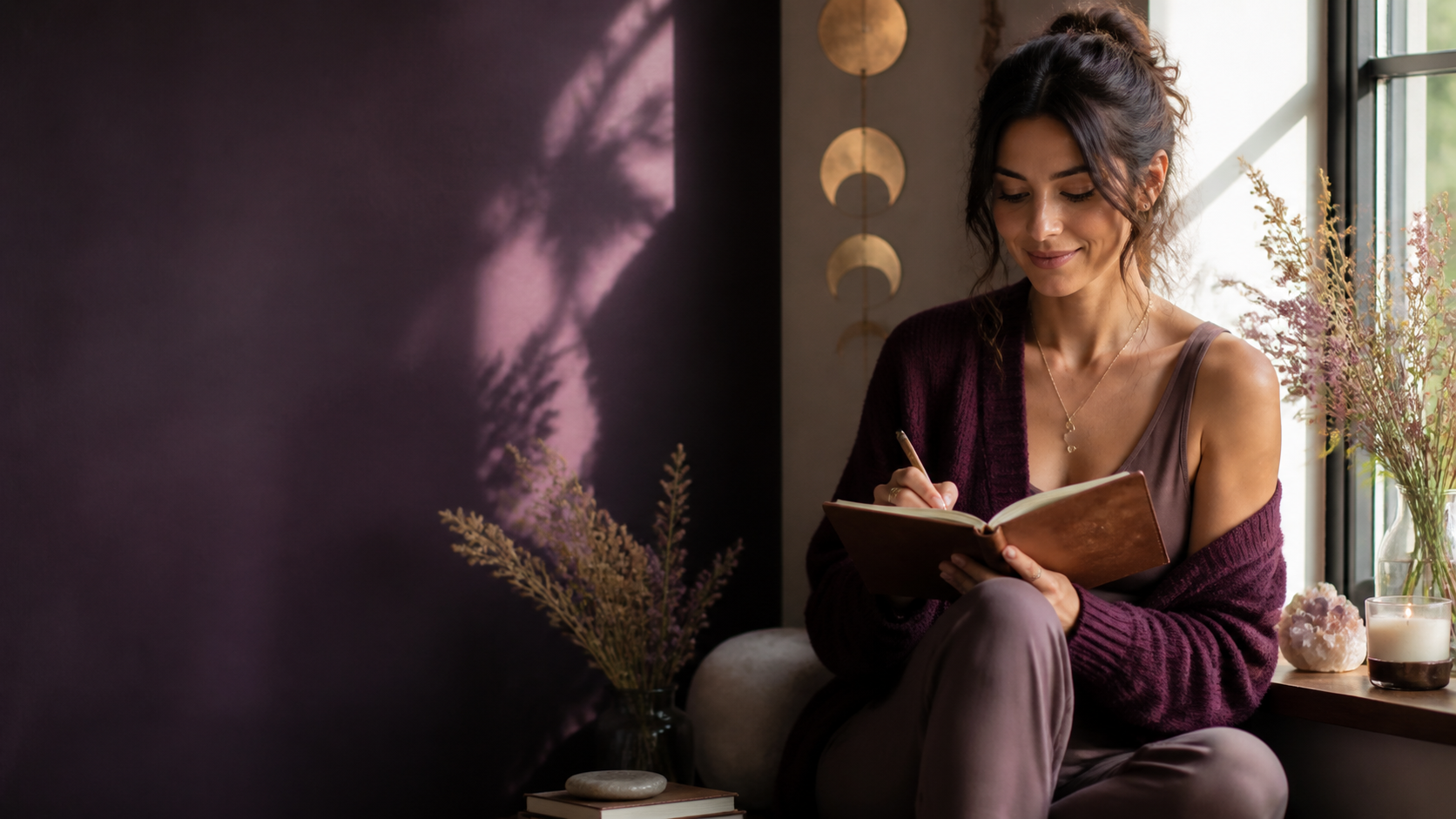 woman journaling in a calm reflective room for Soul and Season